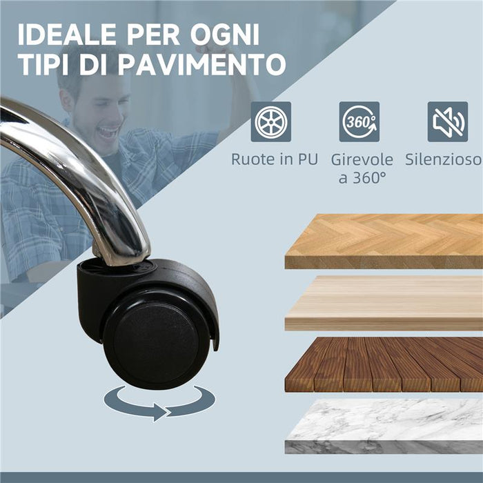 SEDIA DA UFFICIO MASSAGGIANTE E RISCALDANTE CON POGGIAPIEDI IN PELLE PU E ACCIAIO 67X67X113-121 CM GRIGIO