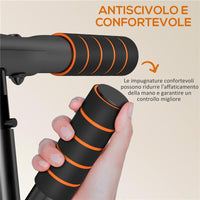 BARRA PER TRAZIONI E FLESSIONI CON PRESE IMBOTTITE IN ACCIAIO E HDR 100X50X27 CM ARANCIONE E NERO