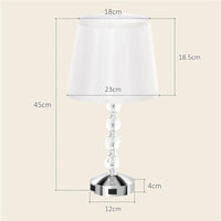 LAMPADA DA TAVOLO CON CRISTALLI E PORTA USB IN METALLO VETRO E POLIESTERE Ø 23X45 CM BIANCO E ARGENTO