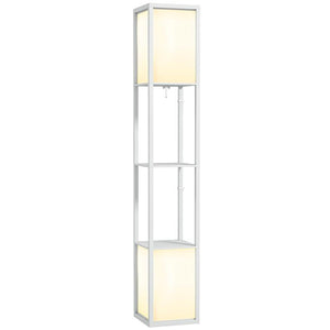 LAMPADA DA TERRA MODERNA CON 2 PARALUMI E 2 RIPIANI PER LAMPADINE E27 MAX 40W 26X26X156 CM BIANCO