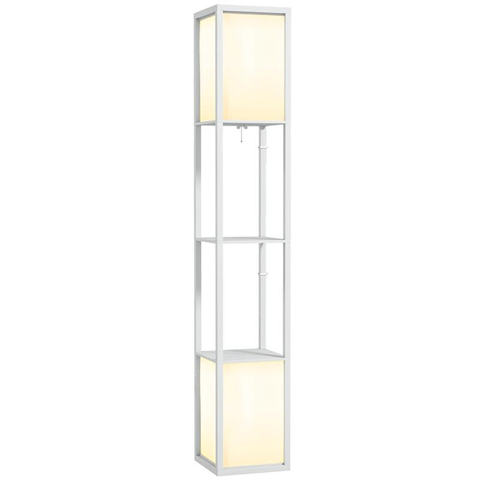 LAMPADA DA TERRA MODERNA CON 2 PARALUMI E 2 RIPIANI PER LAMPADINE E27 MAX 40W 26X26X156 CM BIANCO