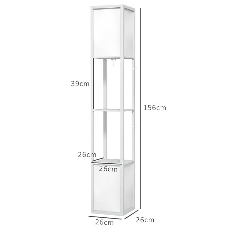 LAMPADA DA TERRA MODERNA CON 2 PARALUMI E 2 RIPIANI PER LAMPADINE E27 MAX 40W 26X26X156 CM BIANCO