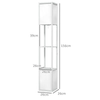 LAMPADA DA TERRA MODERNA CON 2 PARALUMI E 2 RIPIANI PER LAMPADINE E27 MAX 40W 26X26X156 CM BIANCO