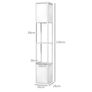 LAMPADA DA TERRA MODERNA CON 2 PARALUMI E 2 RIPIANI PER LAMPADINE E27 MAX 40W 26X26X156 CM BIANCO