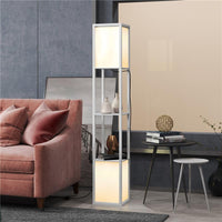 LAMPADA DA TERRA MODERNA CON 2 PARALUMI E 2 RIPIANI PER LAMPADINE E27 MAX 40W 26X26X156 CM BIANCO