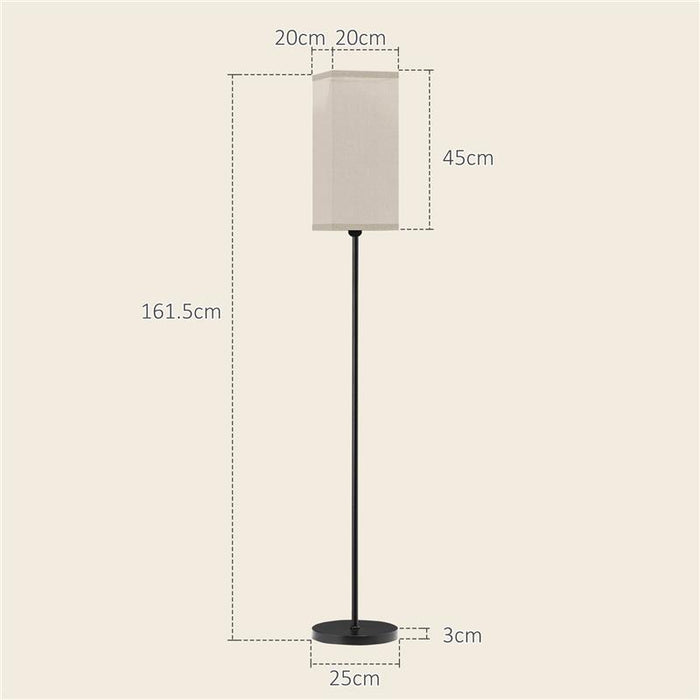 LAMPADA DA TERRA 40W CON INTERRUTTORE A PEDALE IN TESSUTO EFFETTO LINO E METALLO Ø 25X161.5 CM NERO E BEIGE
