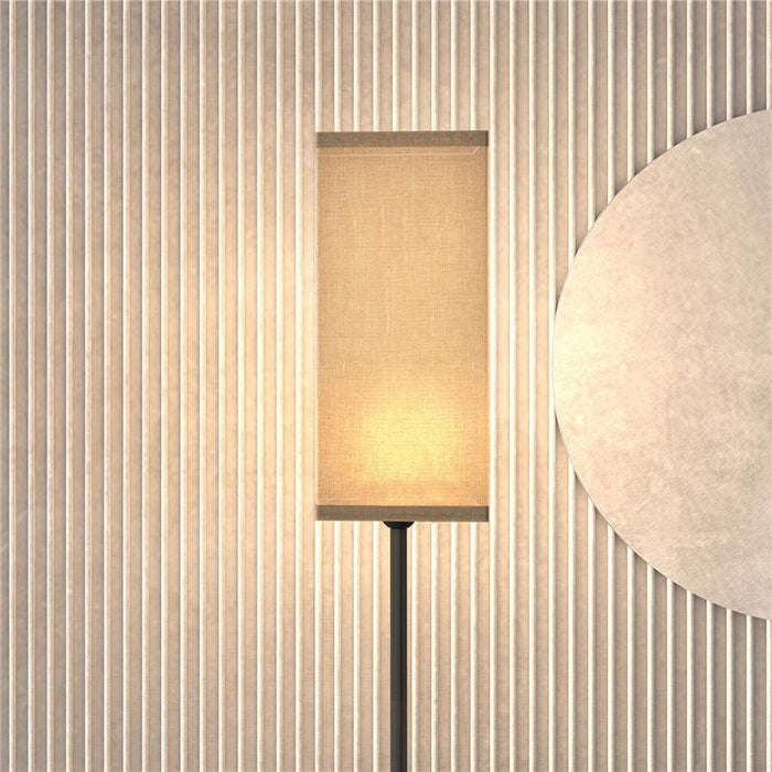LAMPADA DA TERRA 40W CON INTERRUTTORE A PEDALE IN TESSUTO EFFETTO LINO E METALLO Ø 25X161.5 CM NERO E BEIGE
