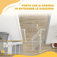 CANCELLINO PER CANI REGOLABILE DA 76-104 CM CANCELLETTO ALTO 106 CM CON 2 ESTENSIONI BIANCO