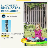 GIOCO PER BAMBINI 3-8 ANNI CON 3 ALTALENE SCALA A CORDA E CANESTRO BASKET IN ACCIAIO PE E PP 3.5X1.8X2 M