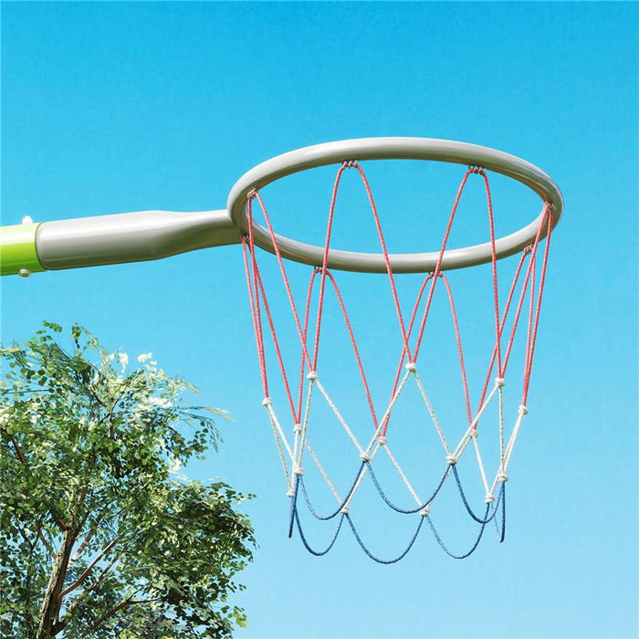 GIOCO PER BAMBINI 3 IN 1 CON ALTALENA DA GIARDINO CANESTRO E PORTA DA CALCIO 238X180X182 CM VERDE E GRIGIO