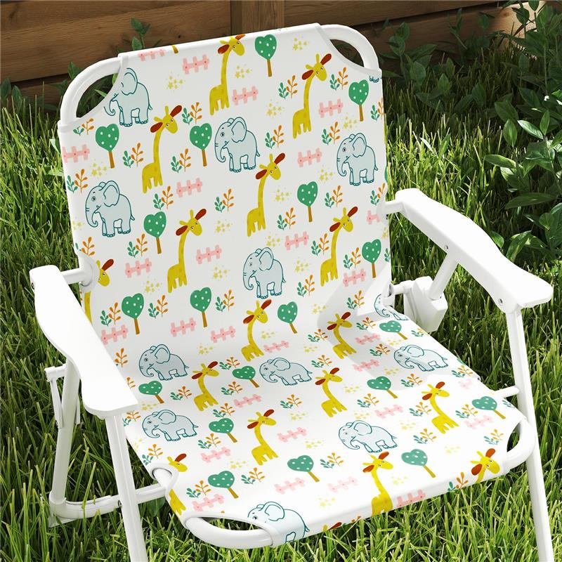 SET DA GIARDINO PER BAMBINI 2-5 ANNI CON TAVOLINO ROTONDO, 2 SEDIE PIEGHEVOLI E UN OMBRELLONE, BIANCO