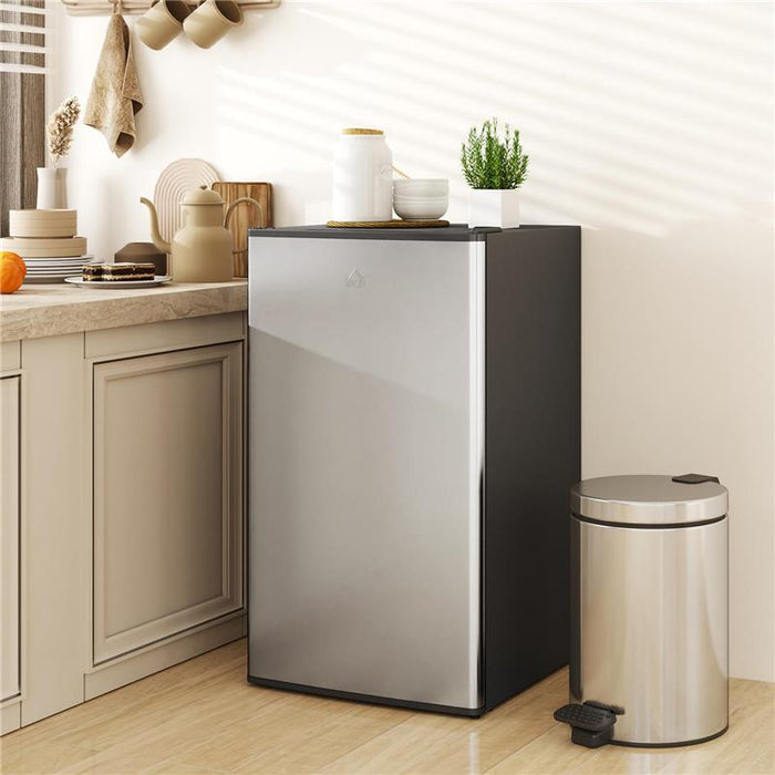 FRIGORIFERO PICCOLO DA 91L CON TERMOSTATO REGOLABILE RIPIANI REGOLABILI E CASSETTO 47.5X44.2X84 CM ARGENTO