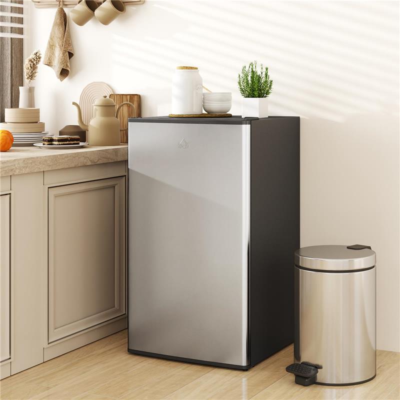 FRIGORIFERO PICCOLO DA 91L CON TERMOSTATO REGOLABILE RIPIANI REGOLABILI E CASSETTO 47.5X44.2X84 CM ARGENTO