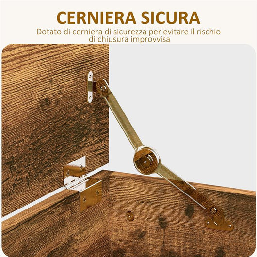 PANCA CONTENITORE CAPACITÀ 120 KG PER CAMERA DA LETTO E INGRESSO IN LEGNO 100X40X40 CM MARRONE