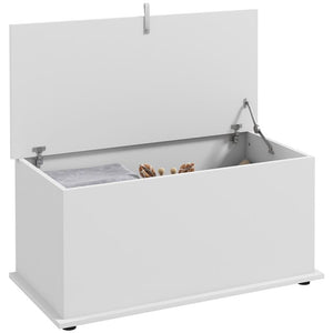 PANCA CONTENITORE MULTIUSO IN LEGNO PER CAMERA E INGRESSO 80X40X40 CM BIANCO