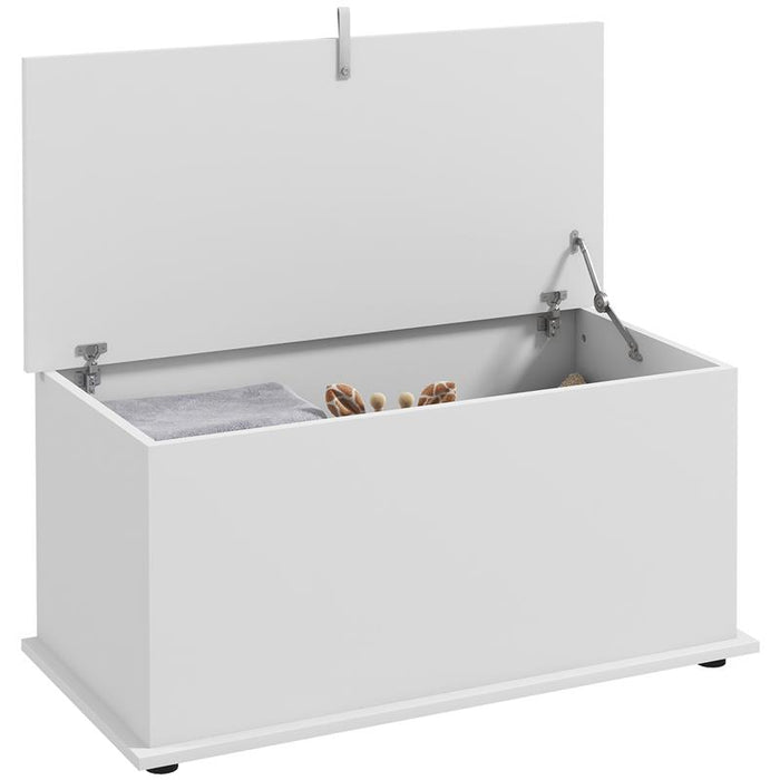 PANCA CONTENITORE MULTIUSO IN LEGNO PER CAMERA E INGRESSO 80X40X40 CM BIANCO