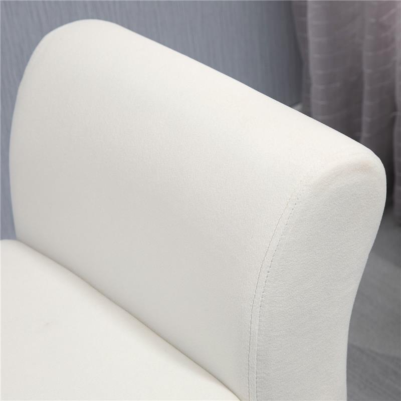 PANCA CONTENITORE CON BRACCIOLI IN TESSUTO EFFETTO VELLUTO E LEGNO 111.5X41X65 CM BIANCO CREMA