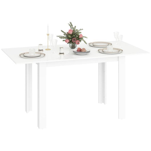 TAVOLO DA PRANZO ALLUNGABILE PER 4-6 PERSONE CON PANNELLI A RIBALTA, IN LEGNO, 120-160X80X78 CM, BIANCO