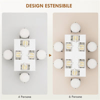 TAVOLO DA PRANZO ALLUNGABILE PER 4-6 PERSONE CON PANNELLI A RIBALTA, IN LEGNO, 120-160X80X78 CM, BIANCO