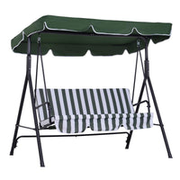 DONDOLO DA GIARDINO A 3 POSTI CON TETTUCCIO INCLINABILE E CUSCINI 172X110X153 CM VERDE