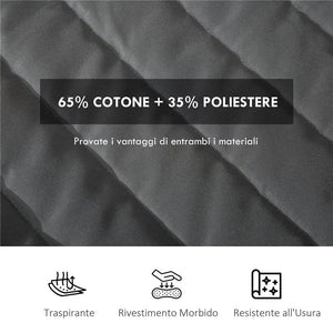 AMACA DA GIARDINO PORTATILE CON CUSCINO INTEGRATO IN COTONE POLIESTERE E ACCIAIO 368X93X110 CM GRIGIO SCURO