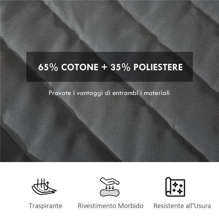 AMACA DA GIARDINO PORTATILE CON CUSCINO INTEGRATO IN COTONE POLIESTERE E ACCIAIO 368X93X110 CM GRIGIO SCURO