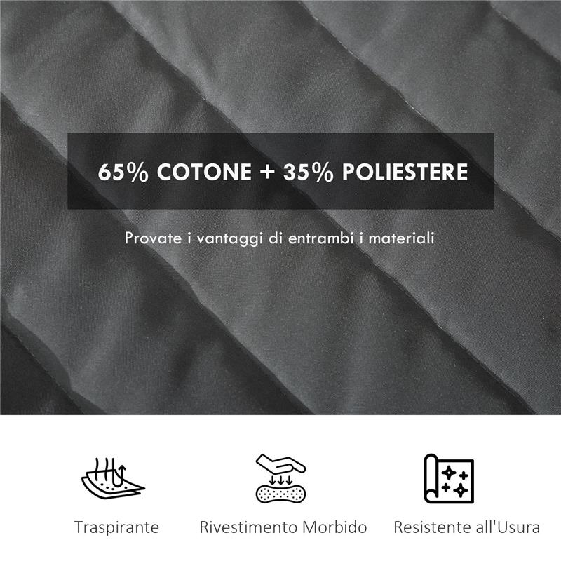 AMACA DA GIARDINO PORTATILE CON CUSCINO INTEGRATO IN COTONE POLIESTERE E ACCIAIO 368X93X110 CM GRIGIO SCURO