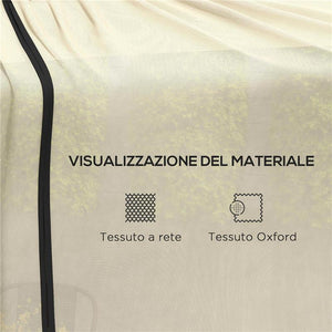 ZANZARIERA PER OMBRELLONE 3X2.3 M REGOLABILE A RETE FITTA CON APERTURA A CERNIERA, BEIGE
