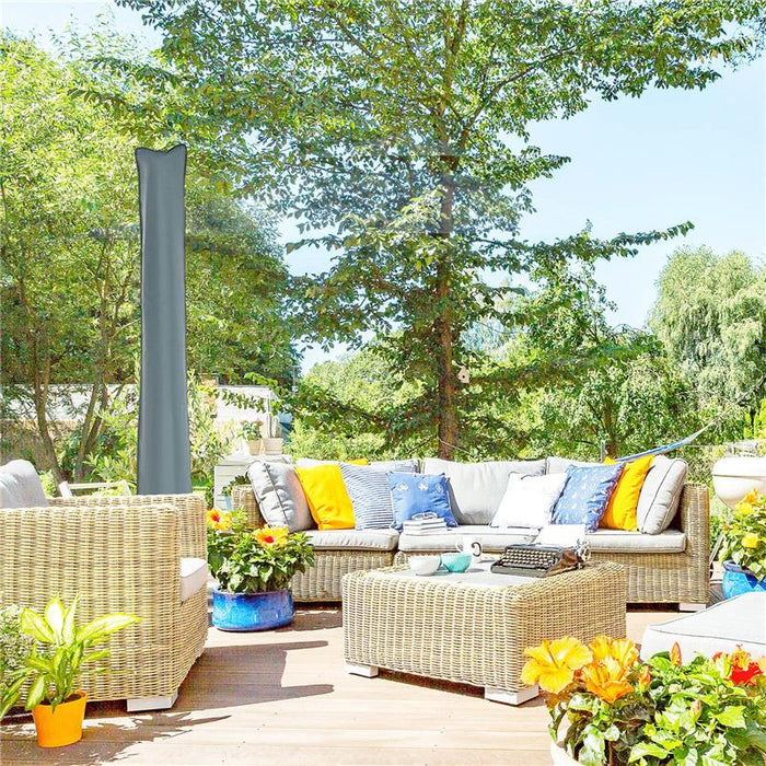 COPERTURA PER OMBRELLONE IMPERMEABILE CUSTODIA COPRI OMBRELLONE CON CERNIERA E LACCIO GRIGIO