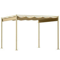 GAZEBO PERGOLA 3X3 M CON TETTUCCIO RETRATTILE 8 VITI E 8 PICCHETTI IN POLIESTERE 180G E METALLO CACHI