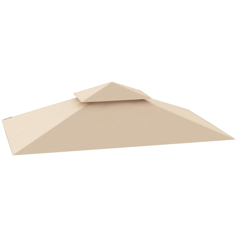 COPERTURA PER GAZEBO DA GIARDINO PER BARBECUE 1.52X2.44 M A 2 LIVELLI IN POLIESTERE 160 GSM BEIGE