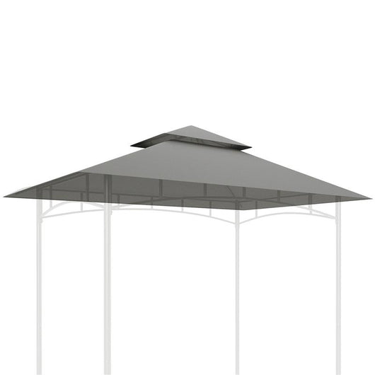 COPERTURA PER GAZEBO DA GIARDINO PER BARBECUE 1.52X2.44 M A 2 LIVELLI IN POLIESTERE GRIGIO CHIARO