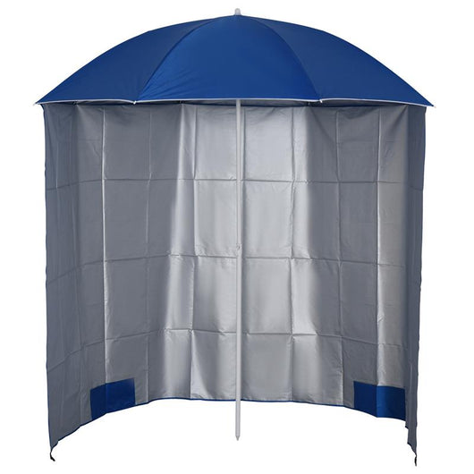 OMBRELLONE DA SPIAGGIA CON TENDA INTEGRATA IN METALLO E POLIESTERE Ø 220X220 CM BLU