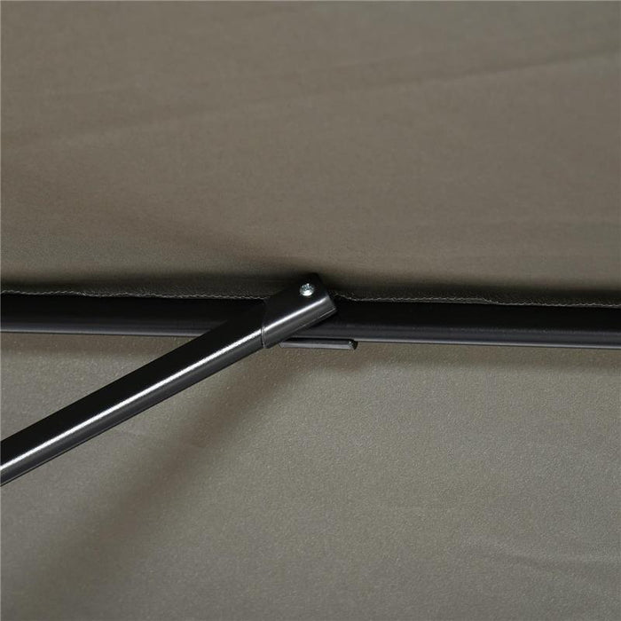 OMBRELLONE DA GIARDINO A MANOVELLA 2.5X2.5 M CON ROTAZIONE 360° E PARASOLE REGOLABILE GRIGIO CHIARO