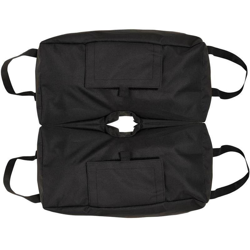 BASE PER OMBRELLONE A SACCO RIEMPIBILE CON 50 KG DI SABBIA IN PLASTICA E TESSUTO OXFORD 50X25X18 CM NERO