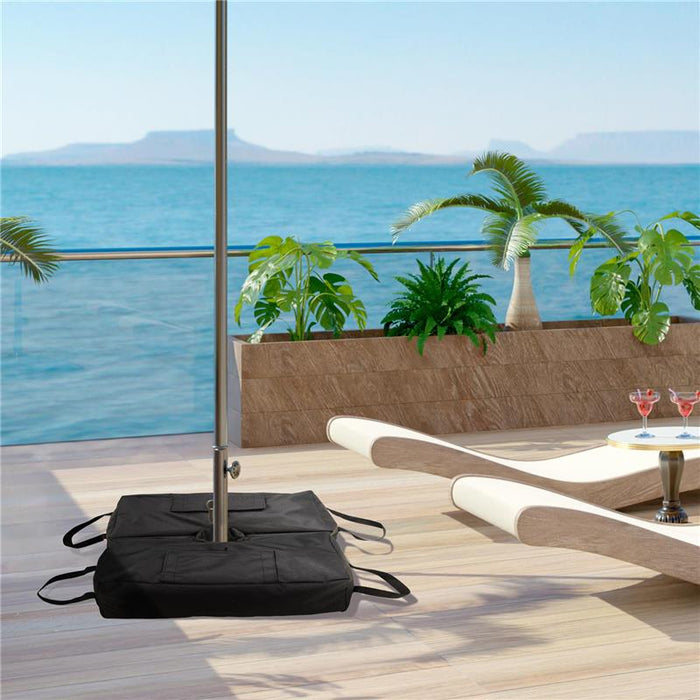 BASE PER OMBRELLONE A SACCO RIEMPIBILE CON 50 KG DI SABBIA IN PLASTICA E TESSUTO OXFORD 50X25X18 CM NERO