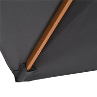 OMBRELLONE DA GIARDINO 2X3M IN LEGNO E BAMBÙ CON 8 STECCHE E COPERTURA IN POLIESTERE GRIGIO SCURO