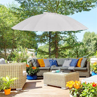 OMBRELLONE DA GIARDINO E TERRAZZA 2.5X2.5 M A MANOVELLA CON 18 STECCHE E INCLINABILE GRIGIO