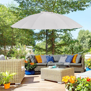 OMBRELLONE DA GIARDINO E TERRAZZA 2.5X2.5 M A MANOVELLA CON 18 STECCHE E INCLINABILE GRIGIO