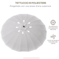 OMBRELLONE DA GIARDINO E TERRAZZA 2.5X2.5 M A MANOVELLA CON 18 STECCHE E INCLINABILE GRIGIO