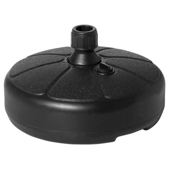 BASE PER OMBRELLONE ROTONDA IN PLASTICA RIEMPIBILE CON ACQUA E SABBIA PER PALI DA 38 MM Ø38 CM NERO