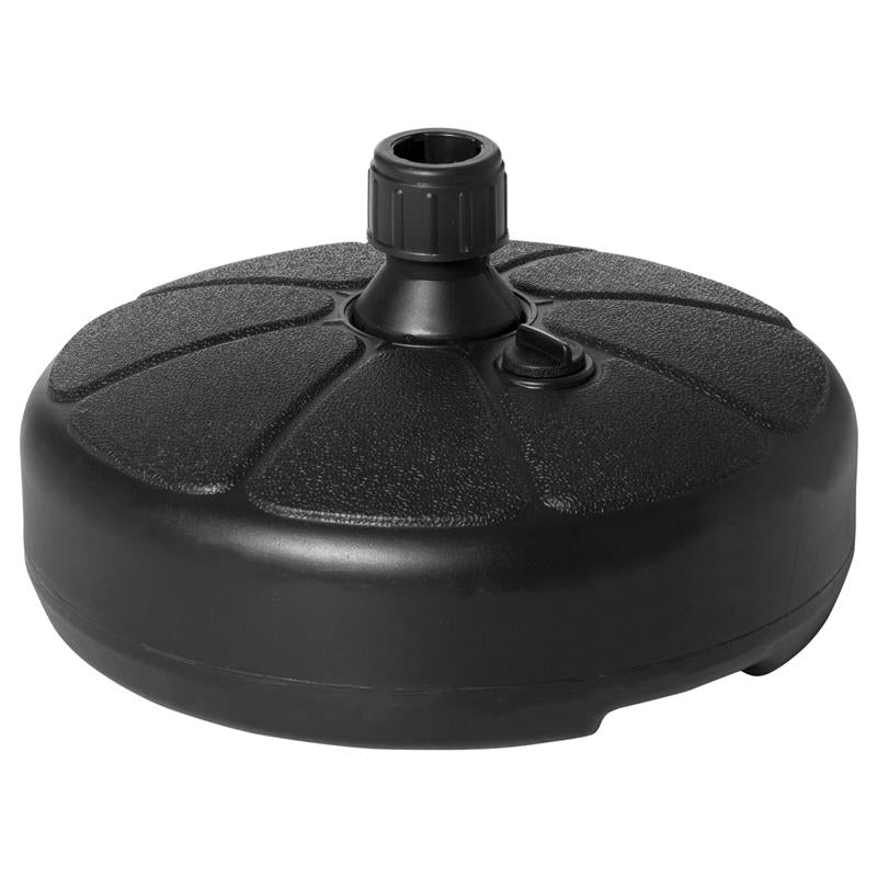BASE PER OMBRELLONE ROTONDA IN PLASTICA RIEMPIBILE CON ACQUA E SABBIA PER PALI DA 38 MM Ø38 CM NERO