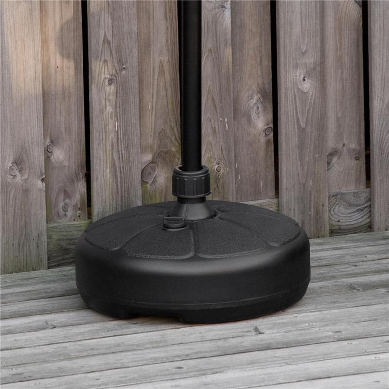 BASE PER OMBRELLONE ROTONDA IN PLASTICA RIEMPIBILE CON ACQUA E SABBIA PER PALI DA 38 MM Ø38 CM NERO