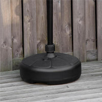 BASE PER OMBRELLONE ROTONDA IN PLASTICA RIEMPIBILE CON ACQUA E SABBIA PER PALI DA 38 MM Ø38 CM NERO