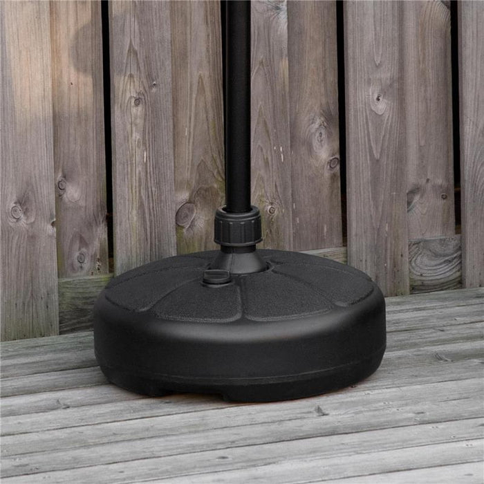 BASE PER OMBRELLONE ROTONDA IN PLASTICA RIEMPIBILE CON ACQUA E SABBIA PER PALI DA 38 MM Ø38 CM NERO