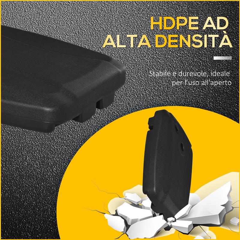 BASE PER OMBRELLONE A BRACCIO RIEMPIBILE FINO A 75 KG CON BASE A T INCLUSA 80X60X17 CM NERO