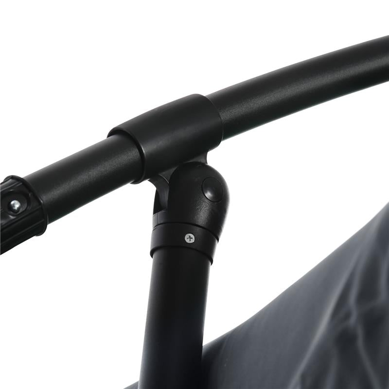 OMBRELLONE DA GIARDINO 3X3 M CON ZANZARIERA APERTURA A MANOVELLA E BASE A CROCE GRIGIO SCURO