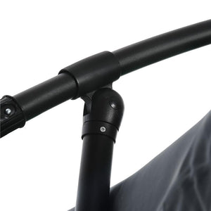 OMBRELLONE DA GIARDINO 3X3 M CON ZANZARIERA APERTURA A MANOVELLA E BASE A CROCE GRIGIO SCURO