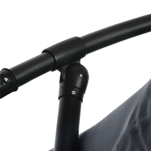 OMBRELLONE DA GIARDINO 3X3 M CON ZANZARIERA APERTURA A MANOVELLA E BASE A CROCE GRIGIO SCURO