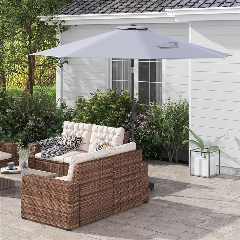 TELO PER OMBRELLONE DA Ø 295 CM IN POLIESTERE GRIGIO RESISTENTE ALL'ACQUA CON PRESA D'ARIA SUPERIORE